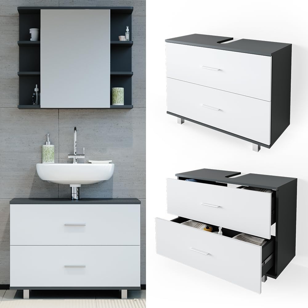 Vicco Ilias Vanity Unit 80 x 60.8 cm Anthracite/White