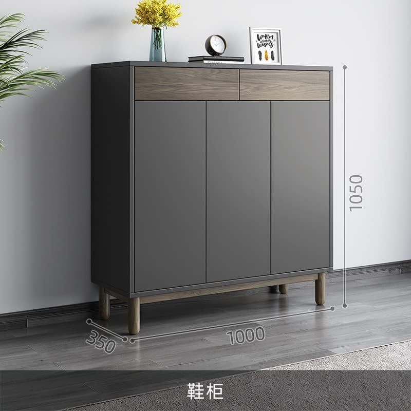 Nordic Wooden Simple Shoe Cabinets Thin Design Entrance Vertical Wooden Shoe Home Furniture (Color : A, Size : 105x100cm)