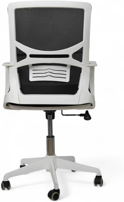 Adjustable Office Chair, Black and white, 24W x 50L cm (WITHOUT HEAD REST)