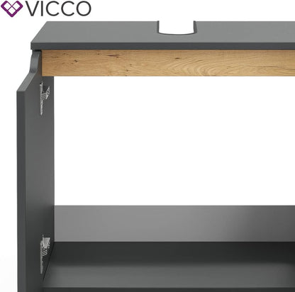 Vicco Fabio Vanity Unit Bathroom Cabinet Anthracite Oak
