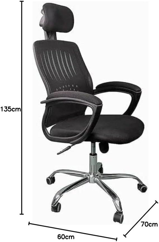 Swivel High Manager Chair with Adjustable Headrest with Mesh Back - Dream Desk