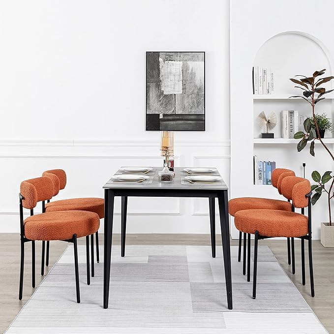 Generic Dining Share and Share for Kitchen Dining Room, Aflastred with all dining share and black legs, Curved with a modern dining chair, Side Share
