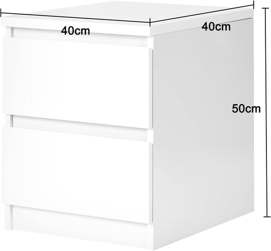 AnneFish Nightstand With 2 Drawers for Bedroom, Bedside table Small Night Stand with Drawers End Table Modern, Bedroom Accessories 40 * 40 * 50cm