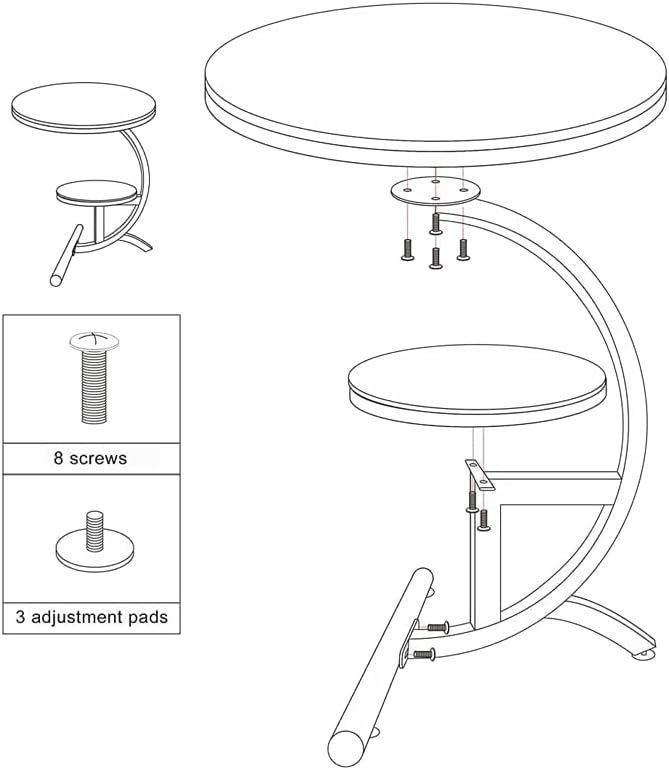 LYLY Nordic Living Room Coffee Table - Balcony & Corner Sofa Table, Stainless Steel, Small & Round Glass Top