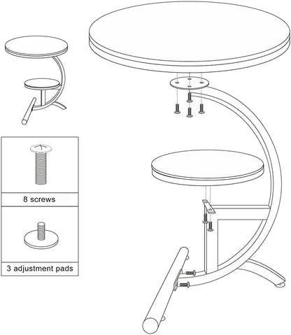 LYLY Nordic Living Room Coffee Table - Balcony & Corner Sofa Table, Stainless Steel, Small & Round Glass Top
