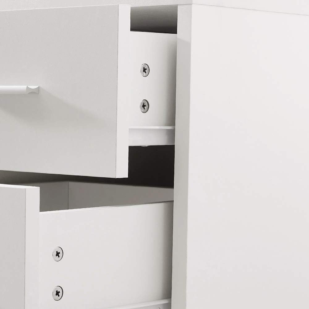 Panana Sideboard Storage Cupboard Cabinet Unit with Doors and Drawers Living Room Bedroom Furniture White