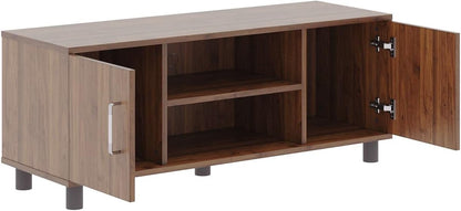 Wakefit TV Unit | 1 Year Warranty | TV Stand Table, TV Unit for Living Room, TV Cabinet, Cabinet Engineered Wood Cabinet with 2 Door & Open Shelf Storage Upto 42'' (Fortnite, Brown)