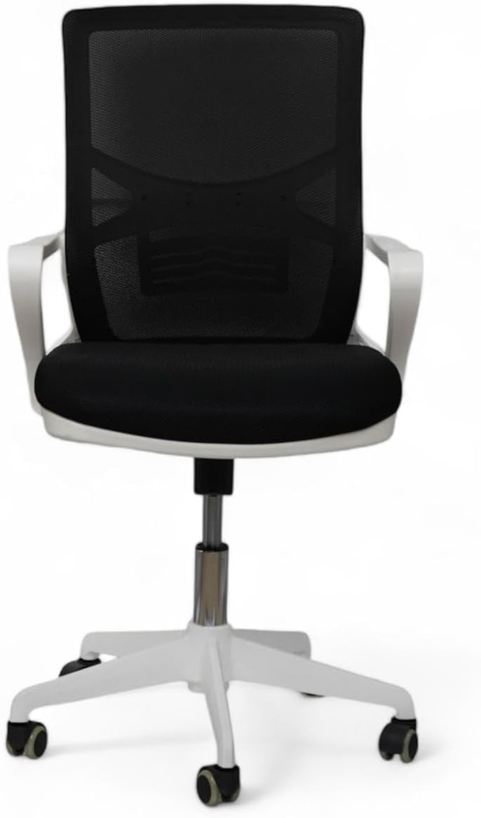 Adjustable Office Chair, Black and white, 24W x 50L cm (WITHOUT HEAD REST)