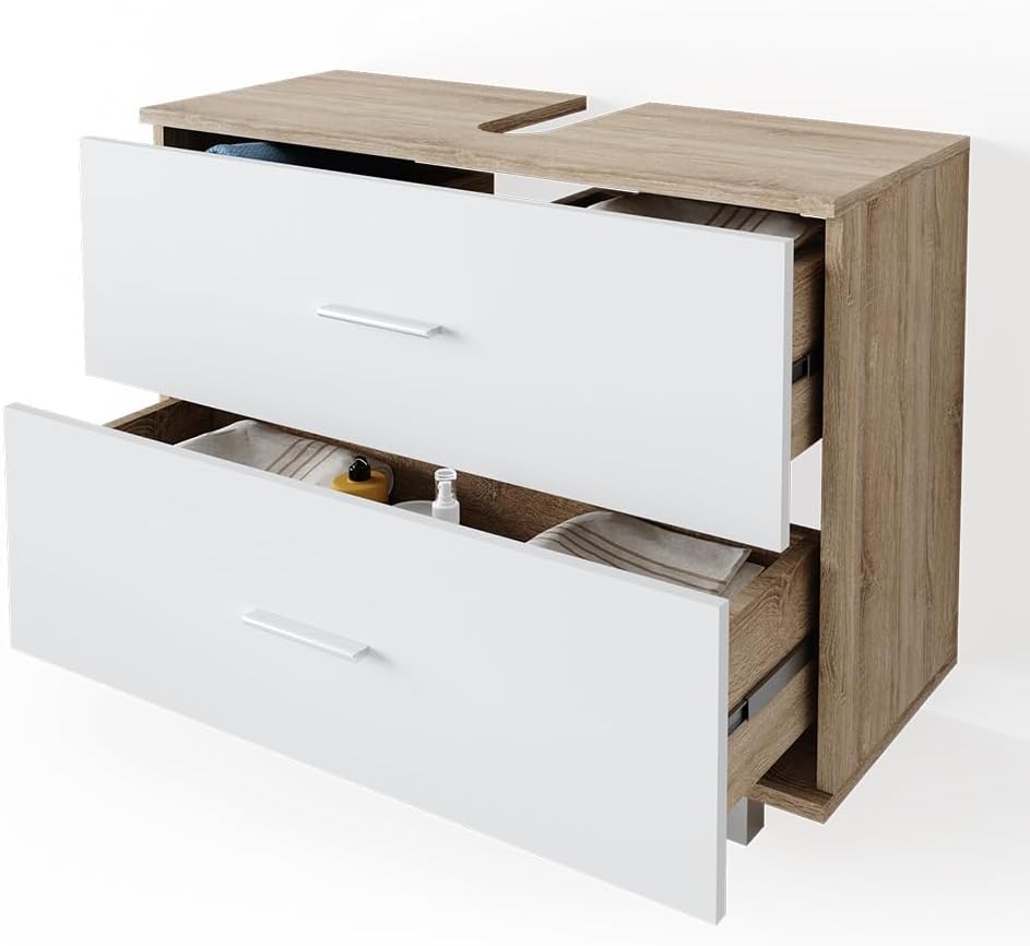 VICCO Ilias Vanity Unit for Bathroom Drawer (Sonoma White)