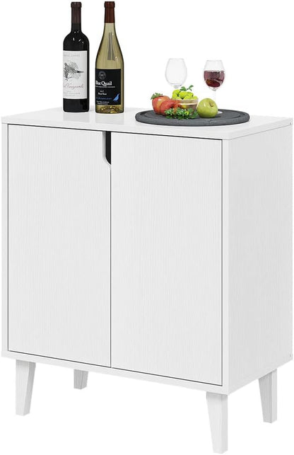 Panana White Coffee Bar Cabinet, Farmhouse Kitchen Sideboard Buffet Storage Cabinet White Accent Sideboard Buffet Cabinet for Kitchen, Dining Room, Living Room, Hallway