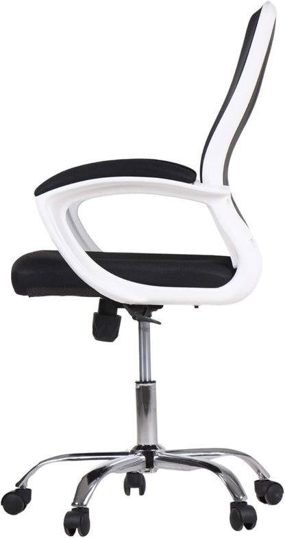 Meeting Room Office Chair with White Body and Metal Star - Dream Desk (Black)