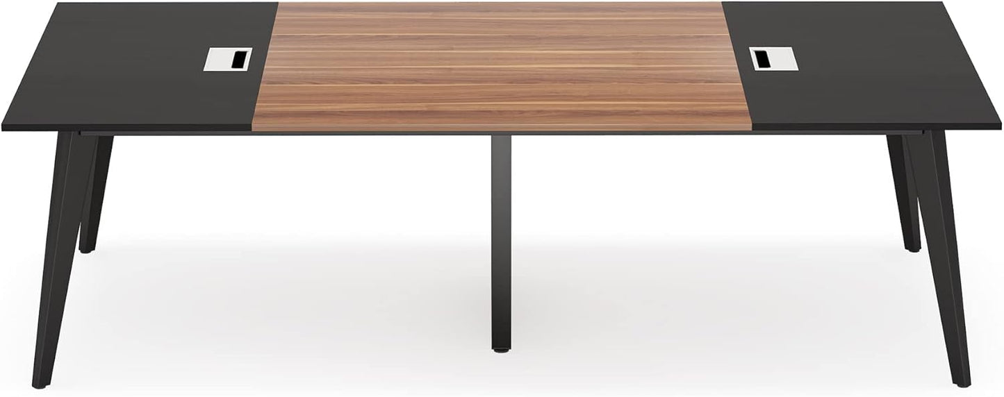 Tribesigns 8FT Conference Table, 94.5L x 47.2W inch Large Modern Meeting Table, Seminar Training Table with Grommet Holes for Office Conference Room