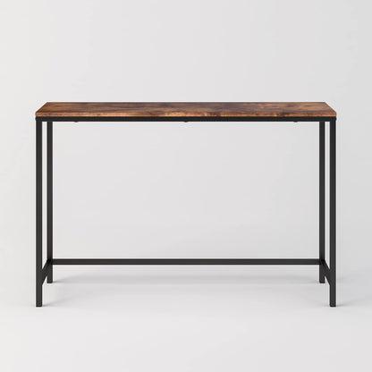 FOUBAM Console Table, Narrow Entryway Tables, Thin Sofa Table Behind Couch Table, Long Hallway Table for Living Room, Sturdy Coffee Snack Table, Side Table,End Table (Black & Brown)