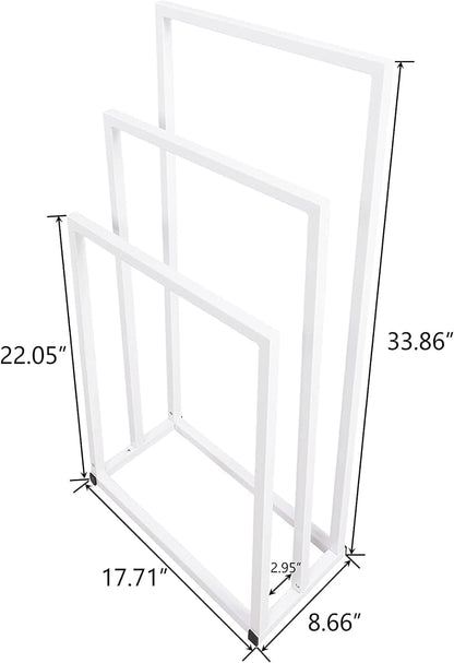 Freestanding Metal Towel Racks for Bathroom Towel Holder, 3-Tier Floor Towel Holder, Stainless Steel Towel Racks, Bathroom Accessories Organizer for Hand Towel Storage and Bathroom (Gold)