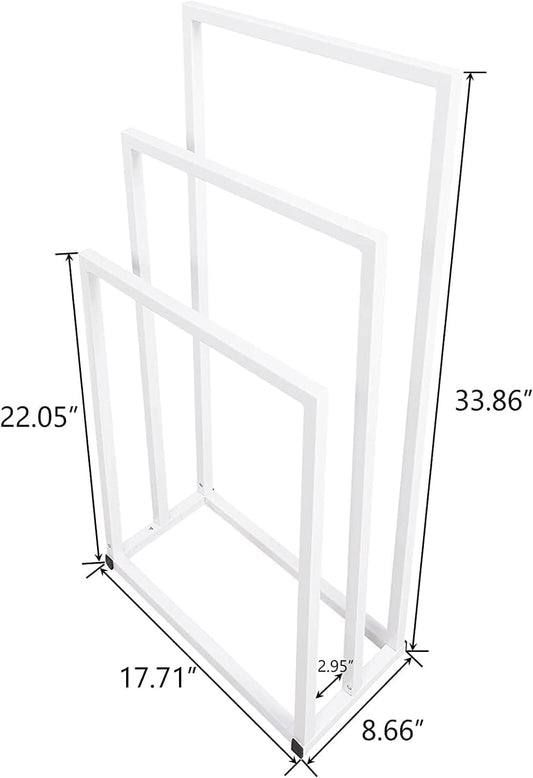 Freestanding Metal Towel Racks for Bathroom Towel Holder, 3-Tier Floor Towel Holder, Stainless Steel Towel Racks, Bathroom Accessories Organizer for Hand Towel Storage and Bathroom (Gold)