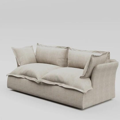 ariika Haven 2 Seater Sofa 205 x 100 H:80 cm - Beige, 100% Polyester Linen Texture Soft Feel, Latex & down alternative filling.