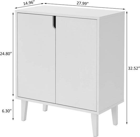 Panana White Coffee Bar Cabinet, Farmhouse Kitchen Sideboard Buffet Storage Cabinet White Accent Sideboard Buffet Cabinet for Kitchen, Dining Room, Living Room, Hallway