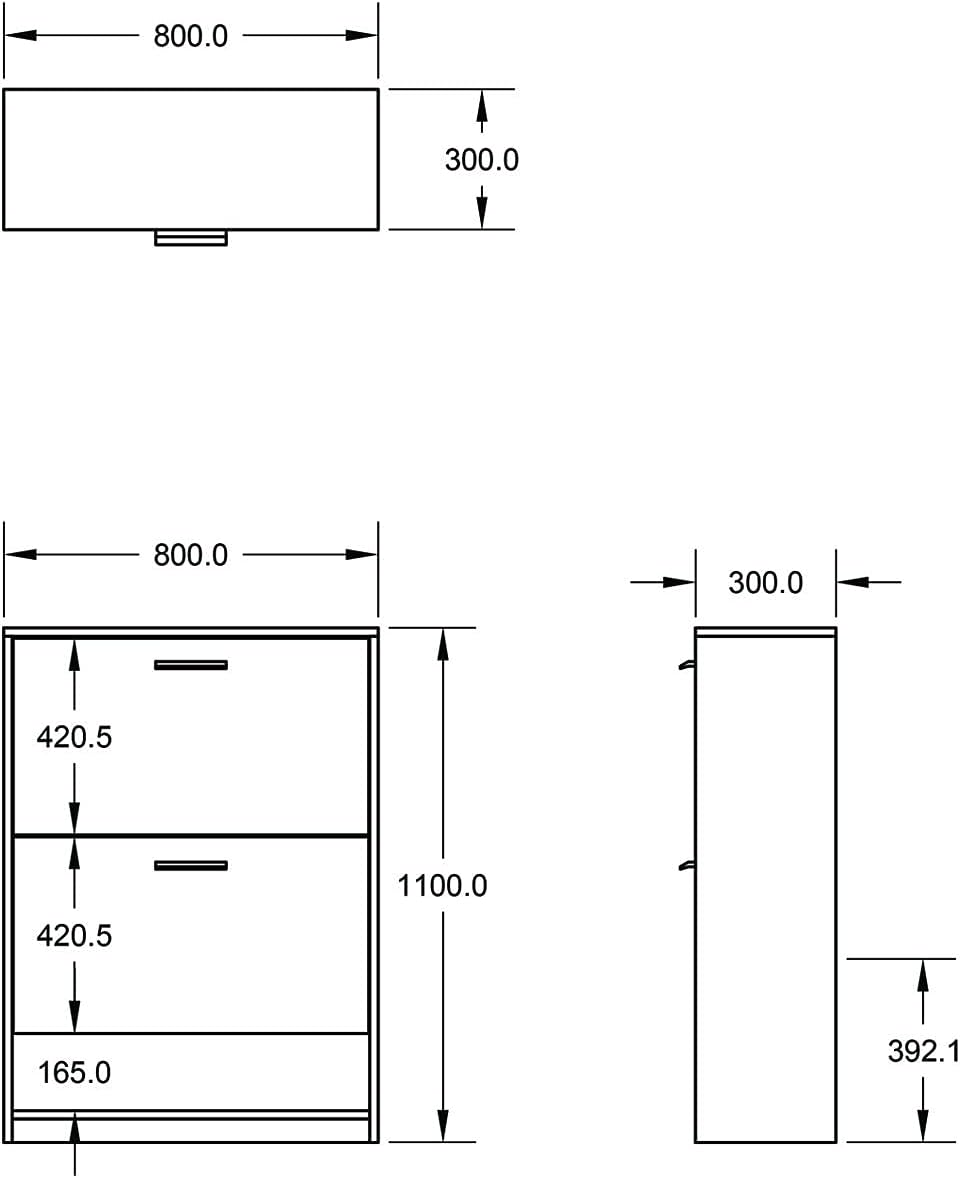 Artistico Shoe Organizer - 3 Levels, 80 cm (W) x 80 cm (D) x 110 cm (H), Brown, Entryway