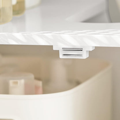 SoBuy BZR35-W Vanity Unit with Grid Look Doors, Bathroom Cabinet, White W x H x D: 50 x 60 x 33 cm