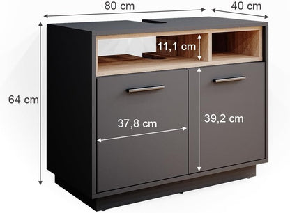 Vicco Beatrice Vanity Unit 80 cm Anthracite Sonoma