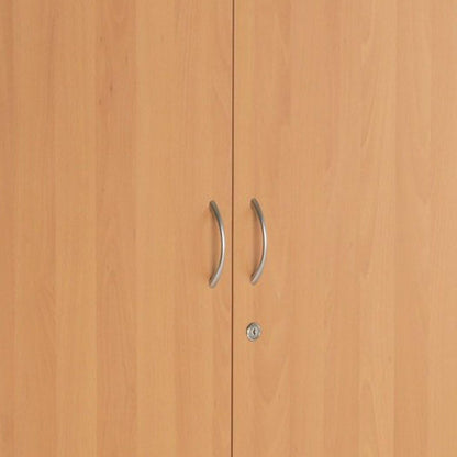 FurniFlex Tall Office Beech Cupboard, 180 cm Size