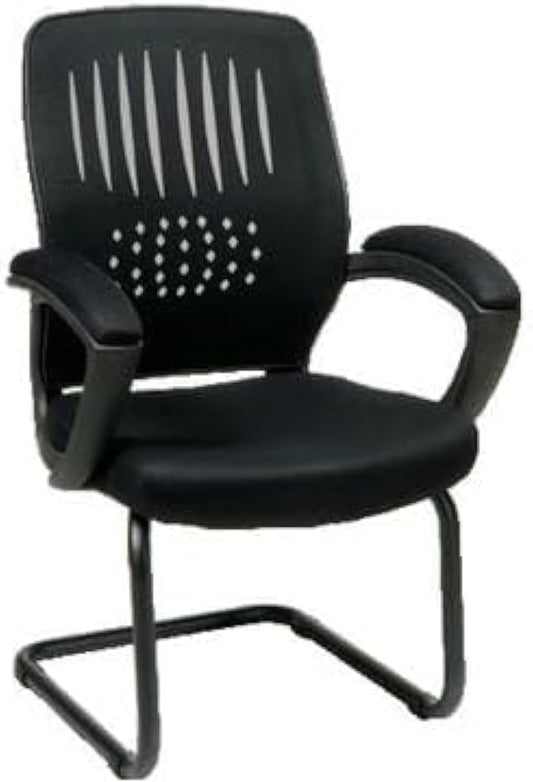 Premium Swivel Office Chair with Adjustable Headrest and Mesh Back and Strong Metal Star - Market Misr (Black, Waiting Chair)