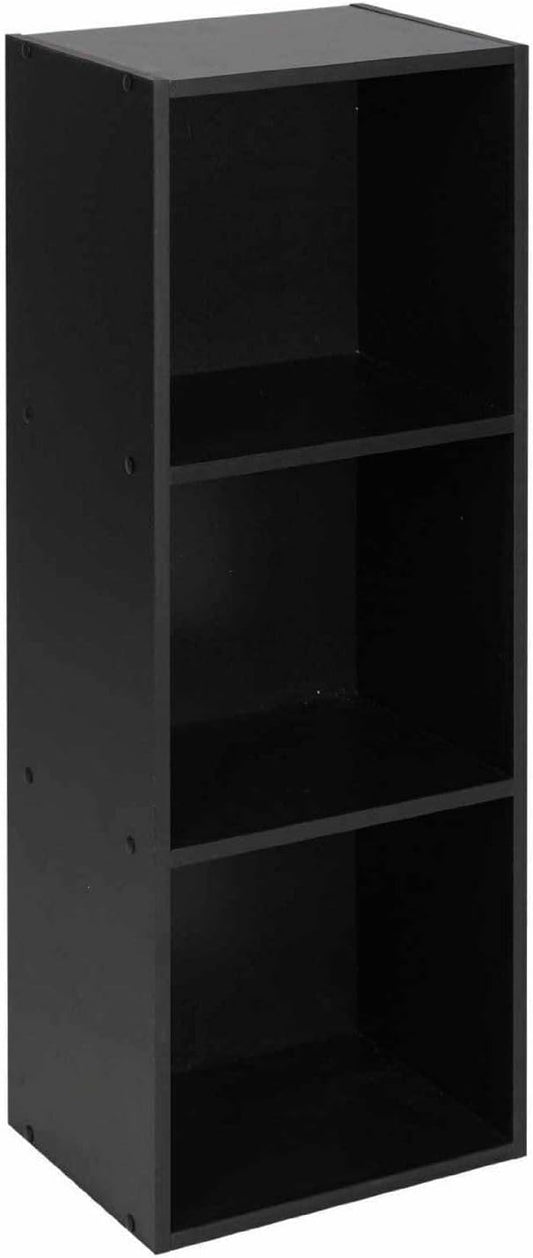 URBNLIVING Tier Wooden Bookcase Shelving Display Storage Shelf Unit Wood Shelves (Rustic Brown, 4 Shelf)
