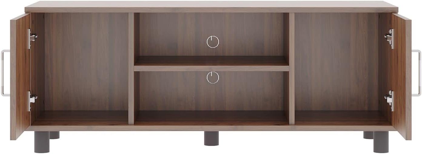Wakefit TV Unit | 1 Year Warranty | TV Stand Table, TV Unit for Living Room, TV Cabinet, Cabinet Engineered Wood Cabinet with 2 Door & Open Shelf Storage Upto 42'' (Fortnite, Brown)