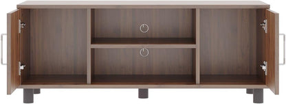 Wakefit TV Unit | 1 Year Warranty | TV Stand Table, TV Unit for Living Room, TV Cabinet, Cabinet Engineered Wood Cabinet with 2 Door & Open Shelf Storage Upto 42'' (Fortnite, Brown)