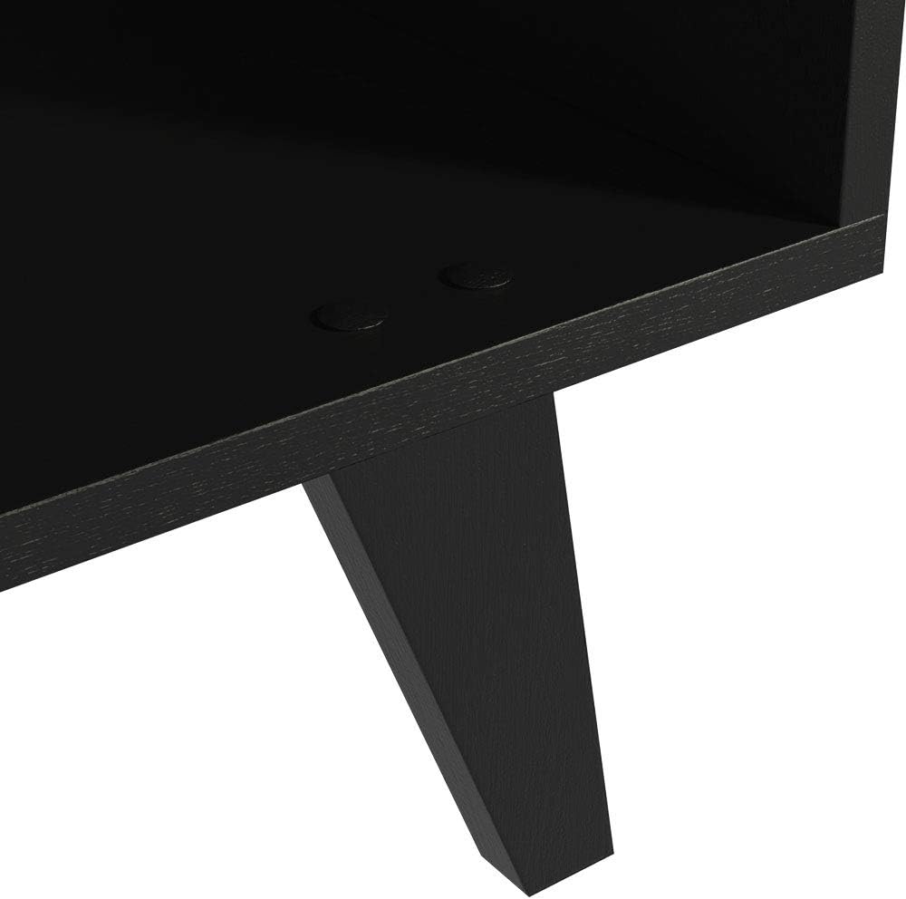 MADESA Modern Entertainment Center, TV Unit, Console Table, TV Stand for TVs up to 65 Inches, with Wire Management and Storage Shelves (Black)