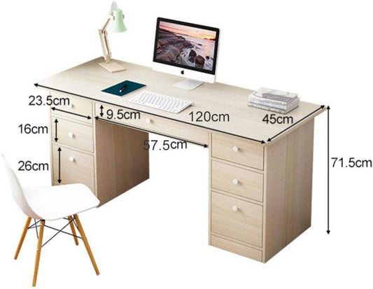 CYY Computer Desk,Home Office Desk Writing Desk Work Table With Storage Drawers Executive Large Storage Space,120 * 45 * 71CM Study Writing Desk Easy Assembly PC Laptop Notebook Workstations