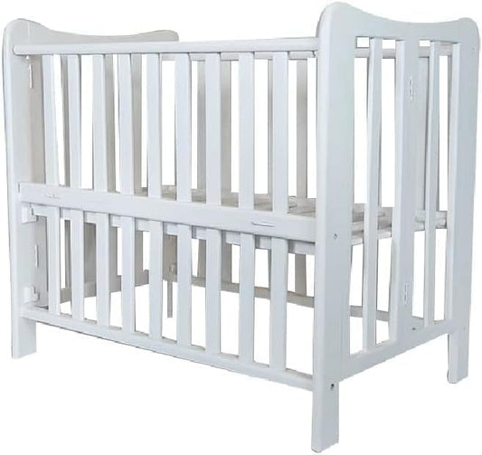 Beech Wood Baby Bed 3 Levels - White Up to 5 Years