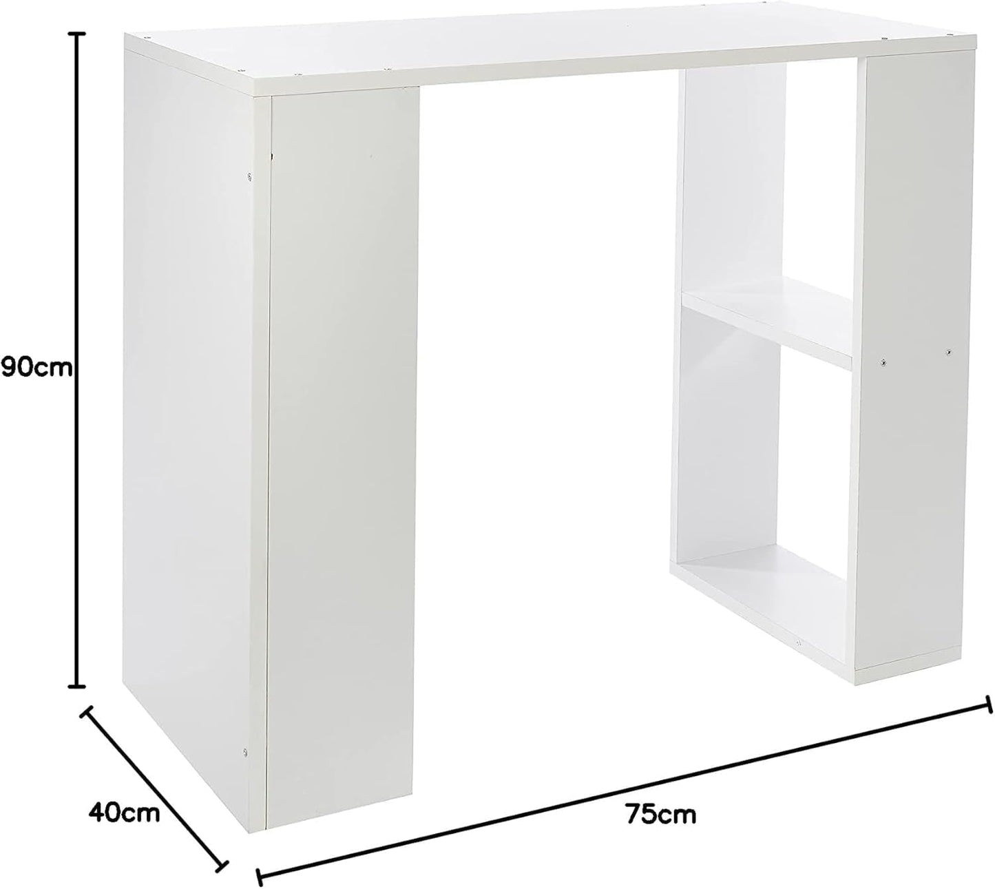desk with racks - White