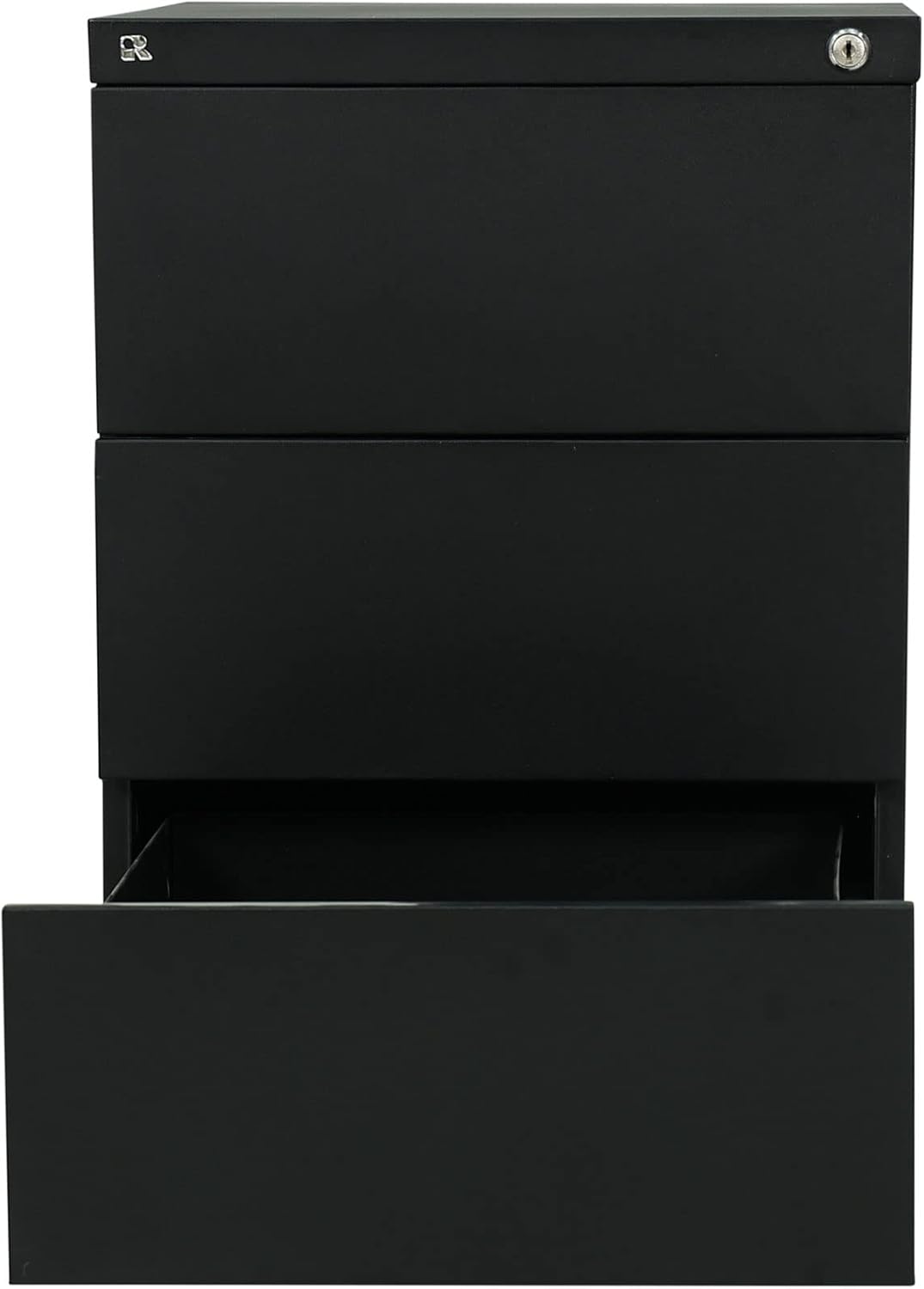 RIGID Steel Mobile Pedestal 3 Drawer Storage Unit Modern & Sleek Office Furniture Black