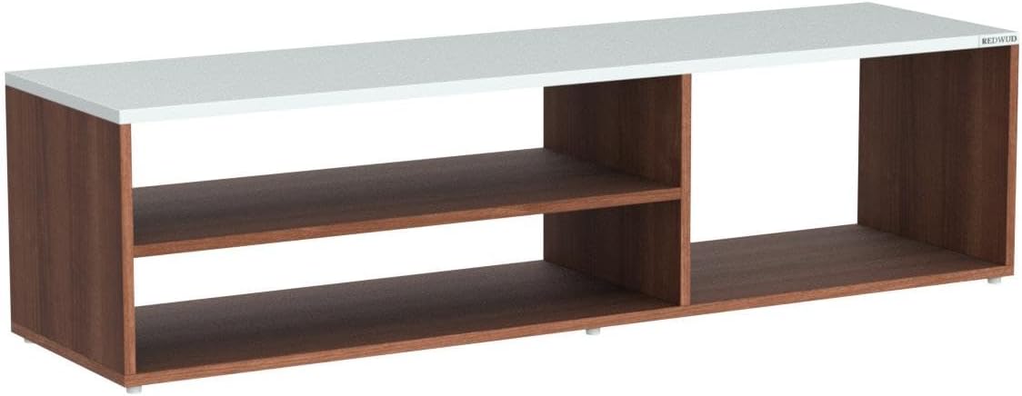 Redwud Skyler Engineered Wood TV Entertainment Unit/TV Stand/Display Storage Cabinet Rack (Walnut White) - Ideal for Upto 52" TVs