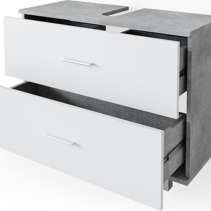 Vicco Ilias Vanity Unit Concrete/White 80 x 60.8 cm