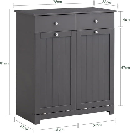 SoBuy BZR33-DG Multifunctional Wardrobe with 2 Baskets and 2 Drawers 78 x 38 x 91 cm, Grey ES