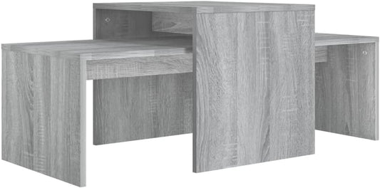 vidaXL Coffee Table Set Living Room Furniture Sofa Side Couch Centre Accent End Tea Telephone Modern Coffee Table Grey Sonoma Engineered Wood