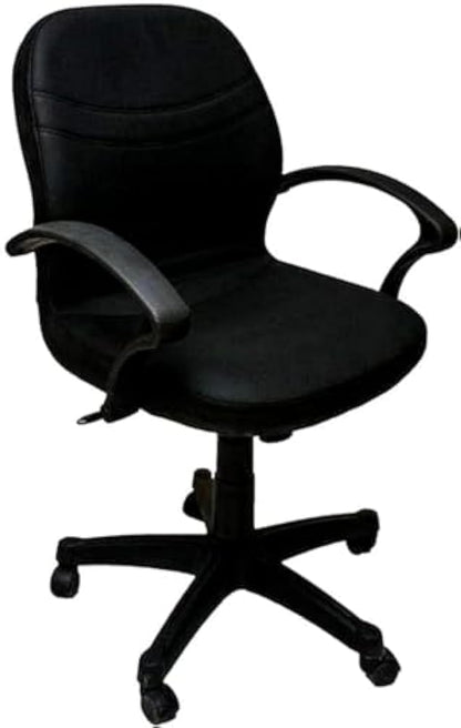 Office Chair Foam Filling, Faux Leather, Black