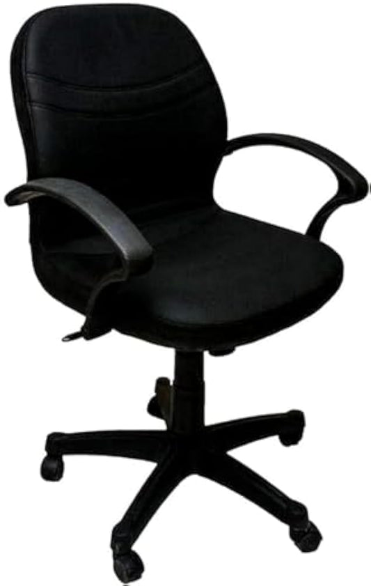 Office Chair Foam Filling, Faux Leather, Black
