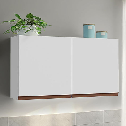MADESA Overhead Cabinet Kitchen with 2 Doors, Wood - 26'' H x 12'' D x 47'' W - White