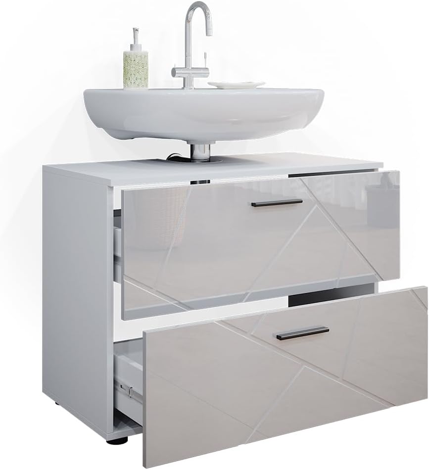 Vicco Irma Vanity Unit Bathroom Cabinet 80 cm High Gloss
