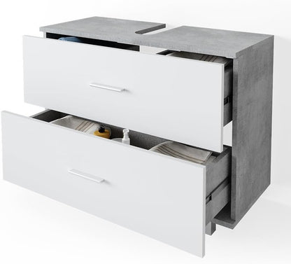 Vicco Ilias Vanity Unit Concrete/White 80 x 60.8 cm