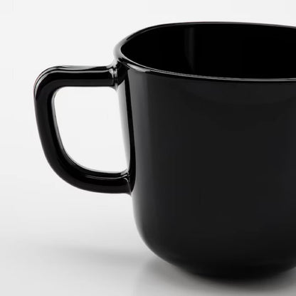 IKEA Little Loved Corner BACKIG Glass Coffee Mug, Black - 370 ml
