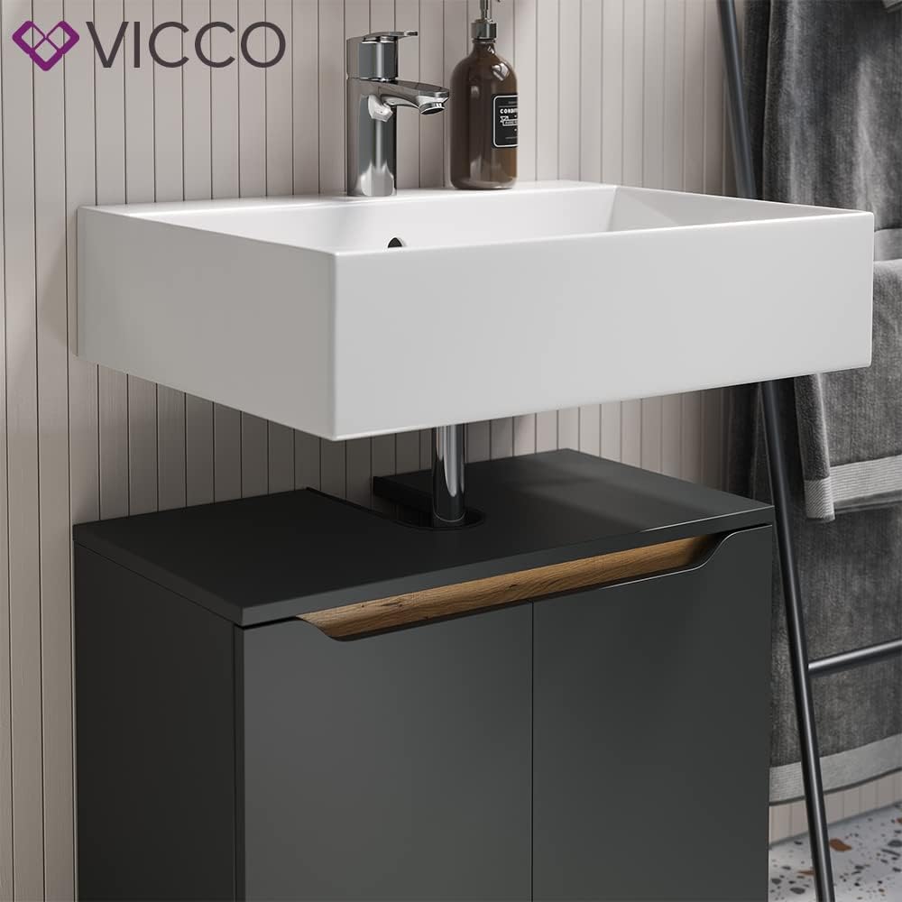 Vicco Fabio Vanity Unit Bathroom Cabinet Anthracite Oak