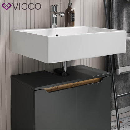 Vicco Fabio Vanity Unit Bathroom Cabinet Anthracite Oak