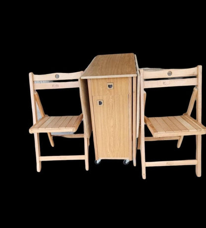 Wood Table and Four Chairs