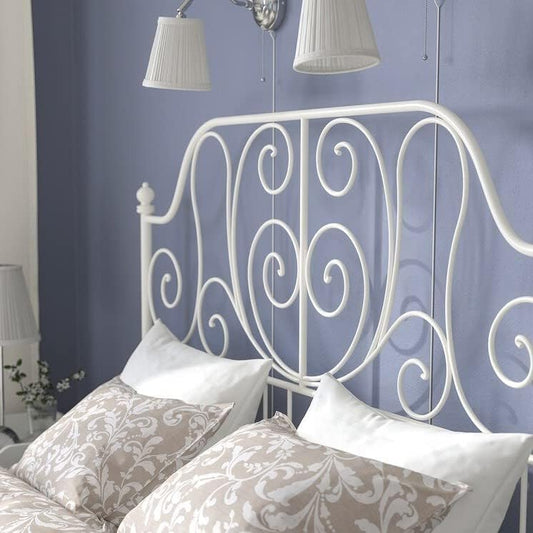 Modern Metal Bed - 160 cm - White
