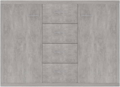 vidaXL Sideboard Storage Cabinet Home Interior Decor Living Room Bedroom Shelf Stand Furniture Organiser Buffet Server Concrete Grey Chipboard