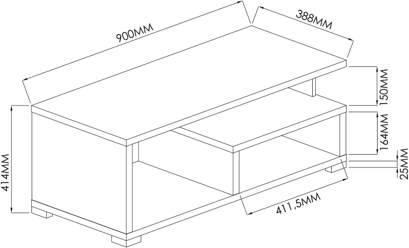 Home Gallery coffee table - beige 41 x 90 x 39